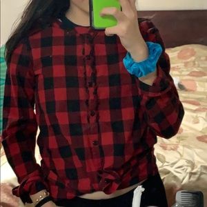 gap red checkered shirt
